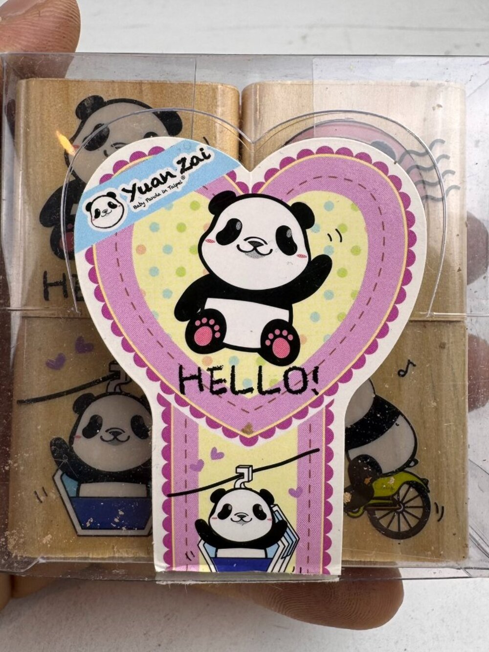 Micia Crafts Taipei Yuan Zai Baby Panda Wood Rubber Stamp Set of 4